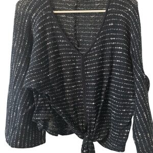 Saks Fifth Avenue Blue and White Striped Sweater